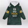 Go Pack Go 10 Green Bay Football Unisex Blanket Hoodie