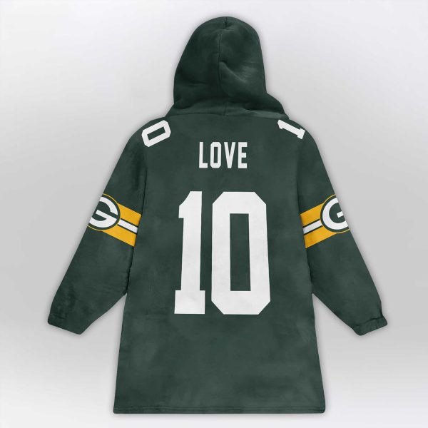 Go Pack Go 10 Green Bay Football Unisex Blanket Hoodie 2