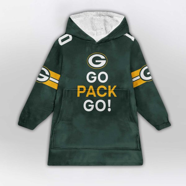 Go Pack Go 10 Green Bay Football Unisex Blanket Hoodie