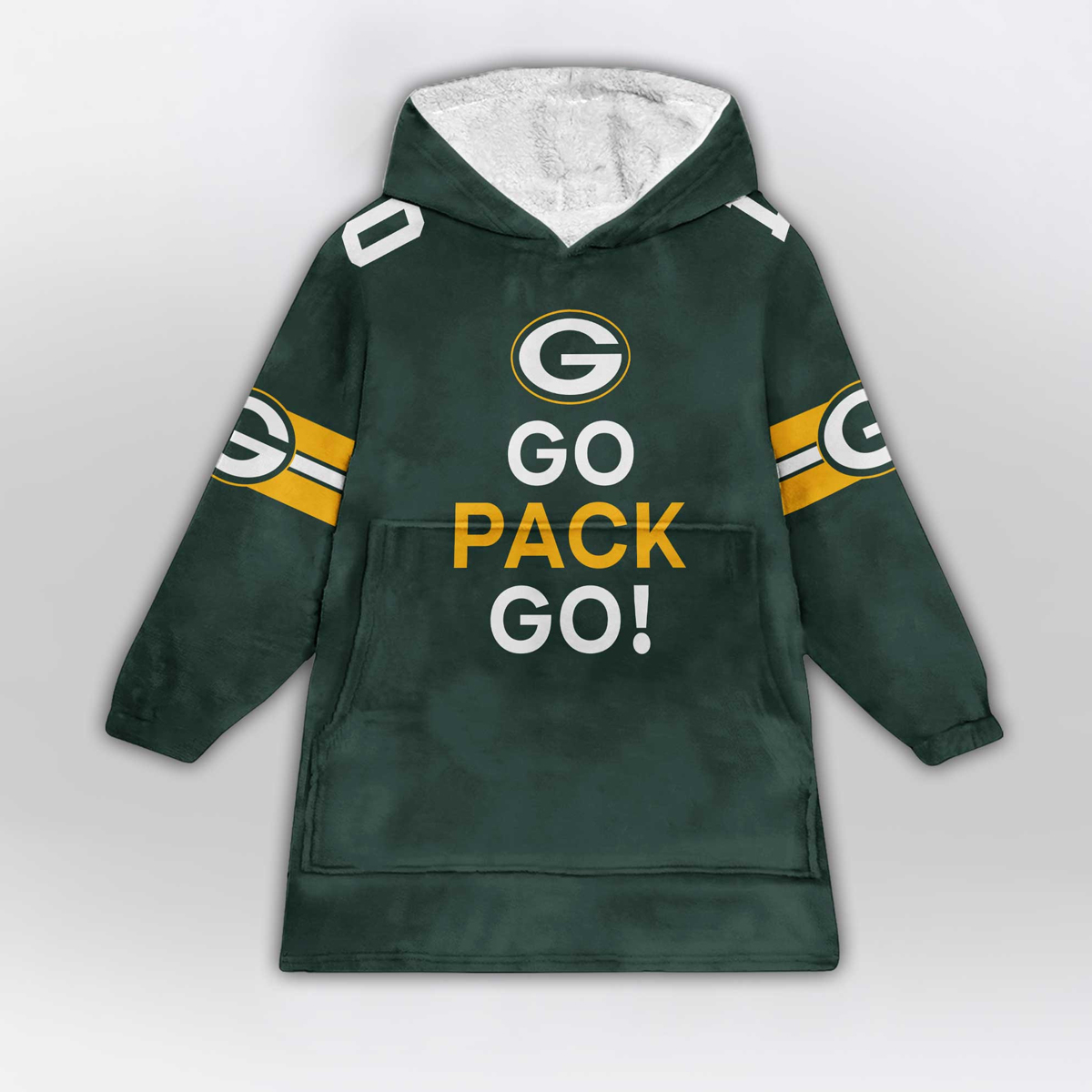 Go Pack Go 10 Green Bay Football Unisex Blanket Hoodie