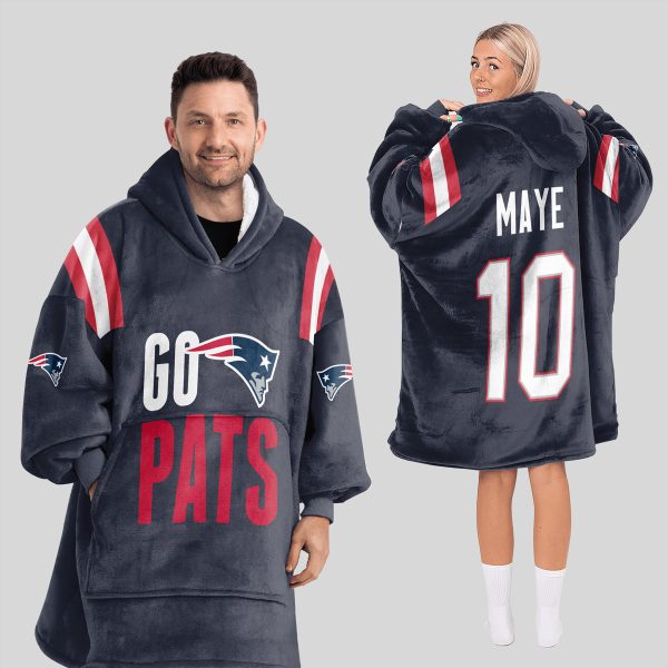 Go Pats Maye 10 Patriots Football Unisex Blanket Hoodie 1
