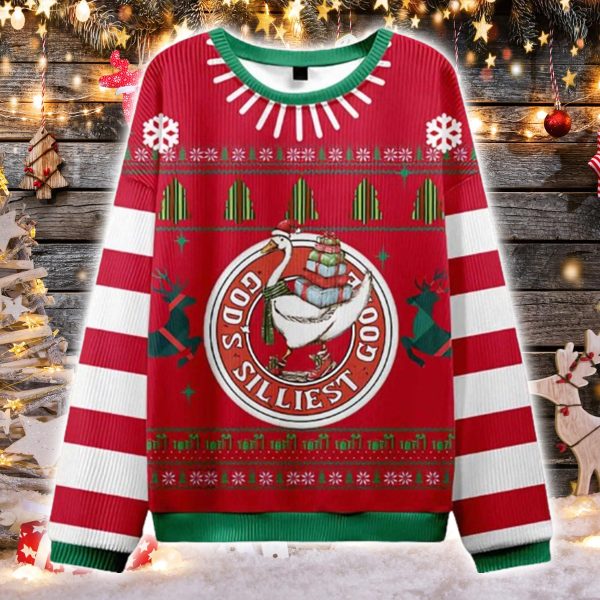 Gods Silliest Goose Christian Ugly Christmas Sweater