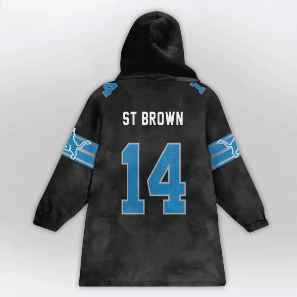 Grit ST Brown 14 Lions Football Unisex Blanket Hoodie 2
