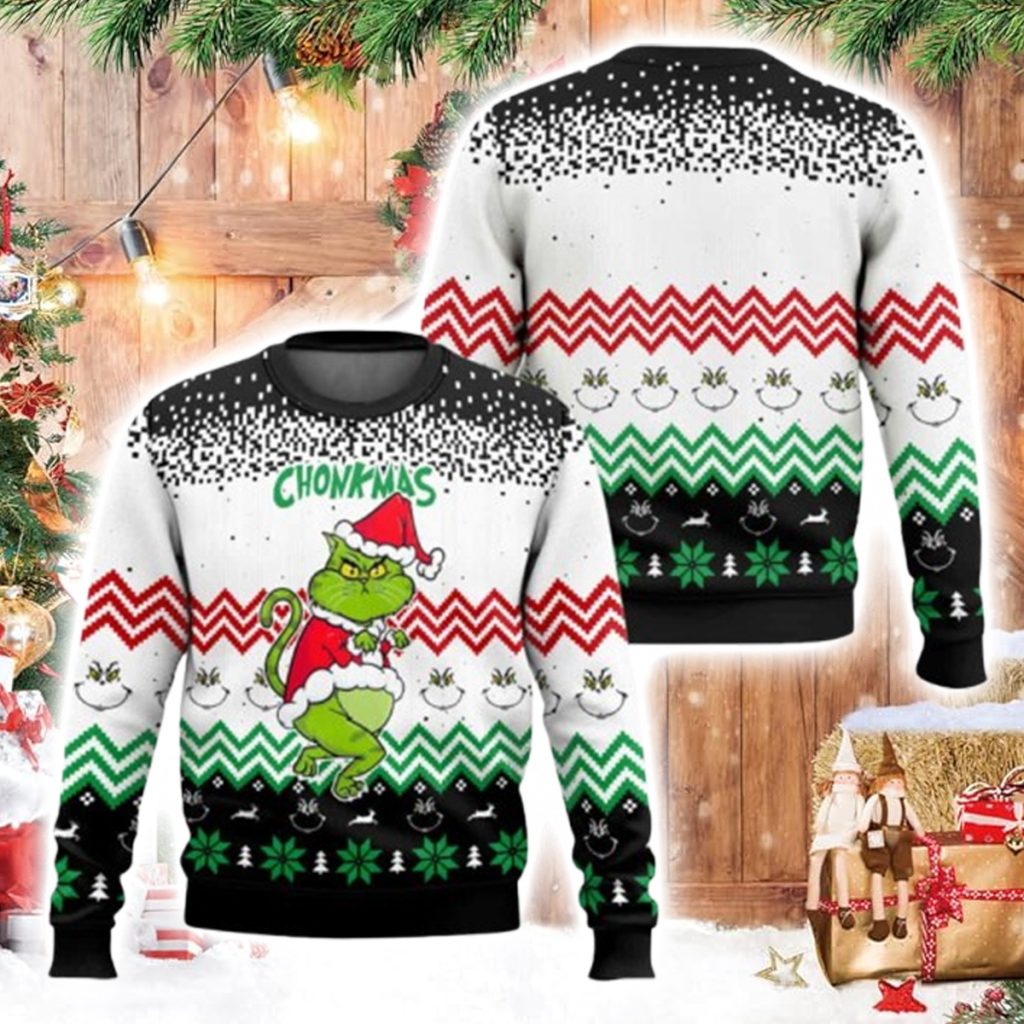 Grnch Cat Chonkmas Ugly Christmas Sweater
