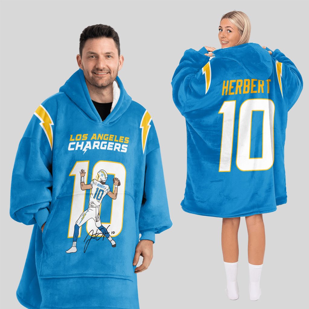 Herbert 10 Los Angeles Football Unisex Blanket Hoodie 1