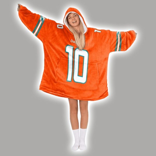 Hill 10 Dolphins Football Unisex Blanket Hoodie 1