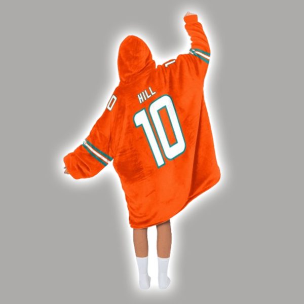 Hill 10 Dolphins Football Unisex Blanket Hoodie 2