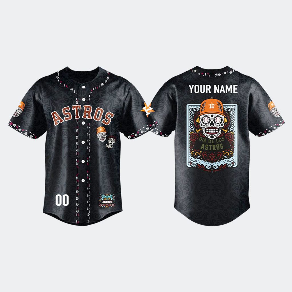 Houston Astros 2025 Dia De Los Muertos Mexico Black Jersey Houston Astros 2025 Dia De Los Muertos Mexico Black Jersey