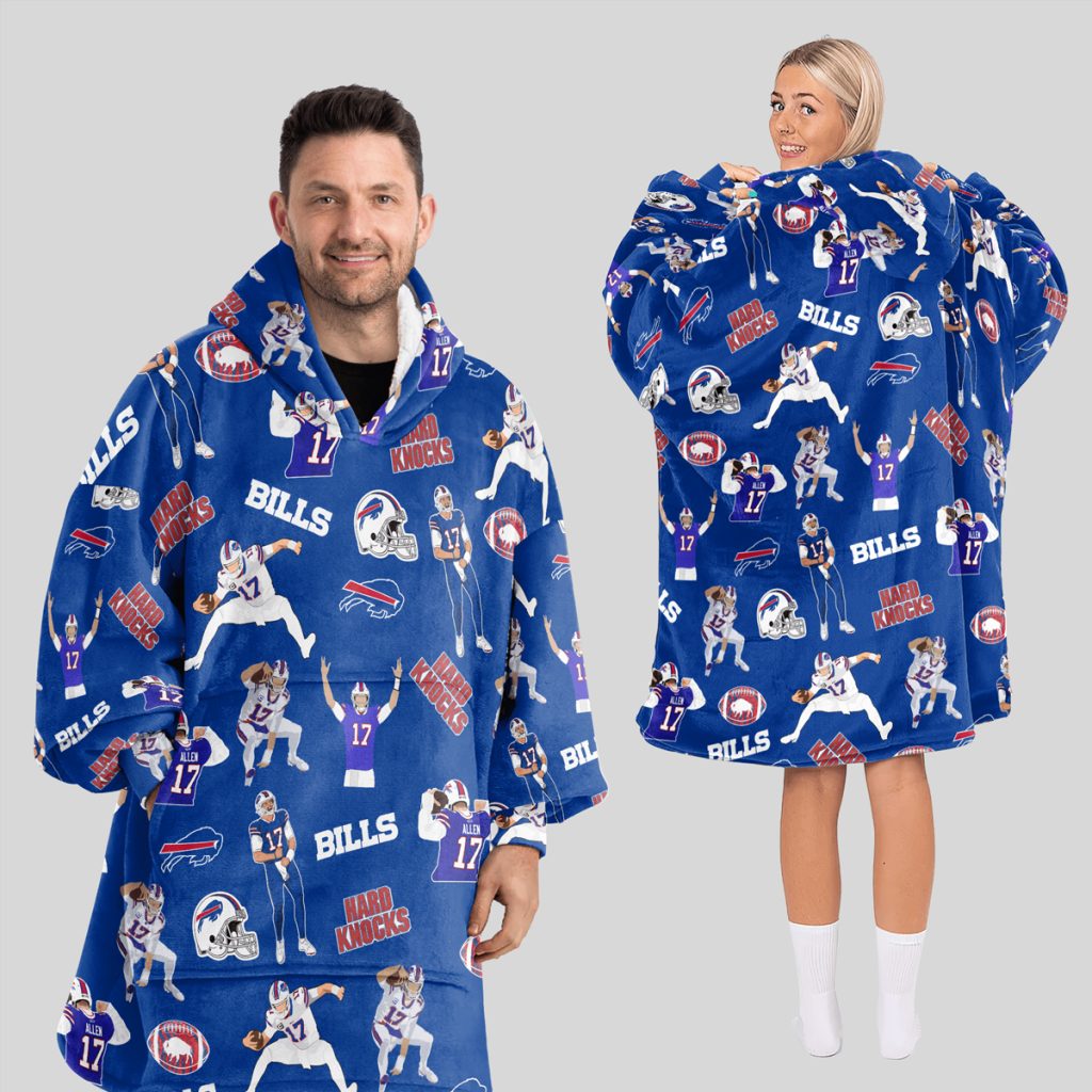 JA 17 Bills Football Full Patterns Unisex Blanket Hoodie 1