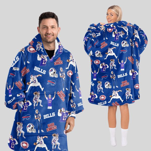 JA 17 Bills Football Full Patterns Unisex Blanket Hoodie 1