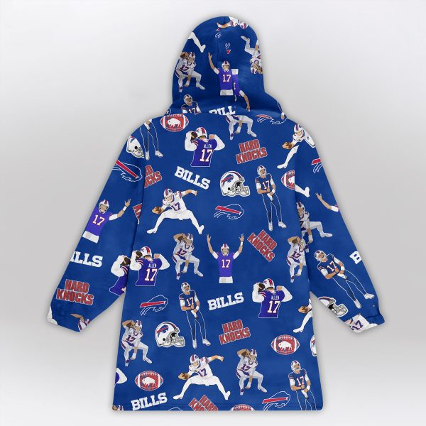 JA 17 Bills Football Full Patterns Unisex Blanket Hoodie 2