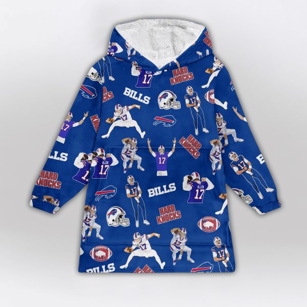 JA 17 Bills Football Full Patterns Unisex Blanket Hoodie