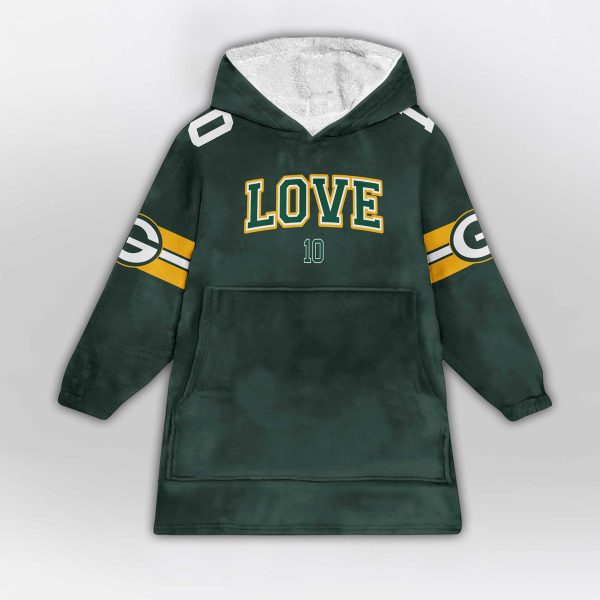 JL 10 Green Bay Football Unisex Blanket Hoodie