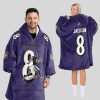 Jacksom LJ 8 Ravens Football Unisex Blanket Hoodie 1