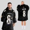 Jacksom LJ 8 Ravens Football Unisex Blanket Hoodie