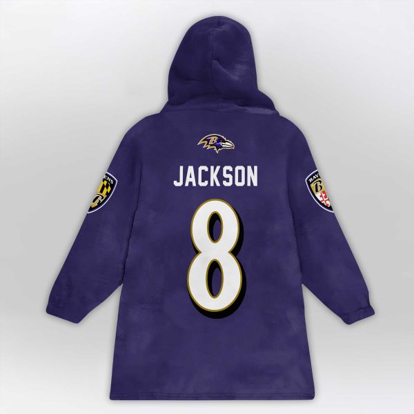 Jackson 8 Baltimore Football Unisex Blanket Hoodie 2
