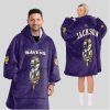 Jackson LJ 8 Ravens Football Unisex Blanket Hoodie 1