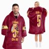Jayden Daniels 5 Washington Football Unisex Blanket Hoodie 1