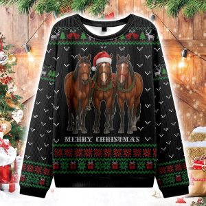 The Christmas Horse Is Looking At You Christmas Ugly Sweater