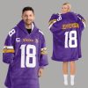 Jefferson 18 Minnesota Football Unisex Blanket Hoodie 1