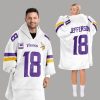 Jefferson 18 Minnesota Football Unisex Blanket Hoodie