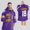 Jefferson 18 Vikings Football Unisex Blanket Hoodie 1