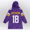 Jefferson 18 Vikings Football Unisex Blanket Hoodie 2