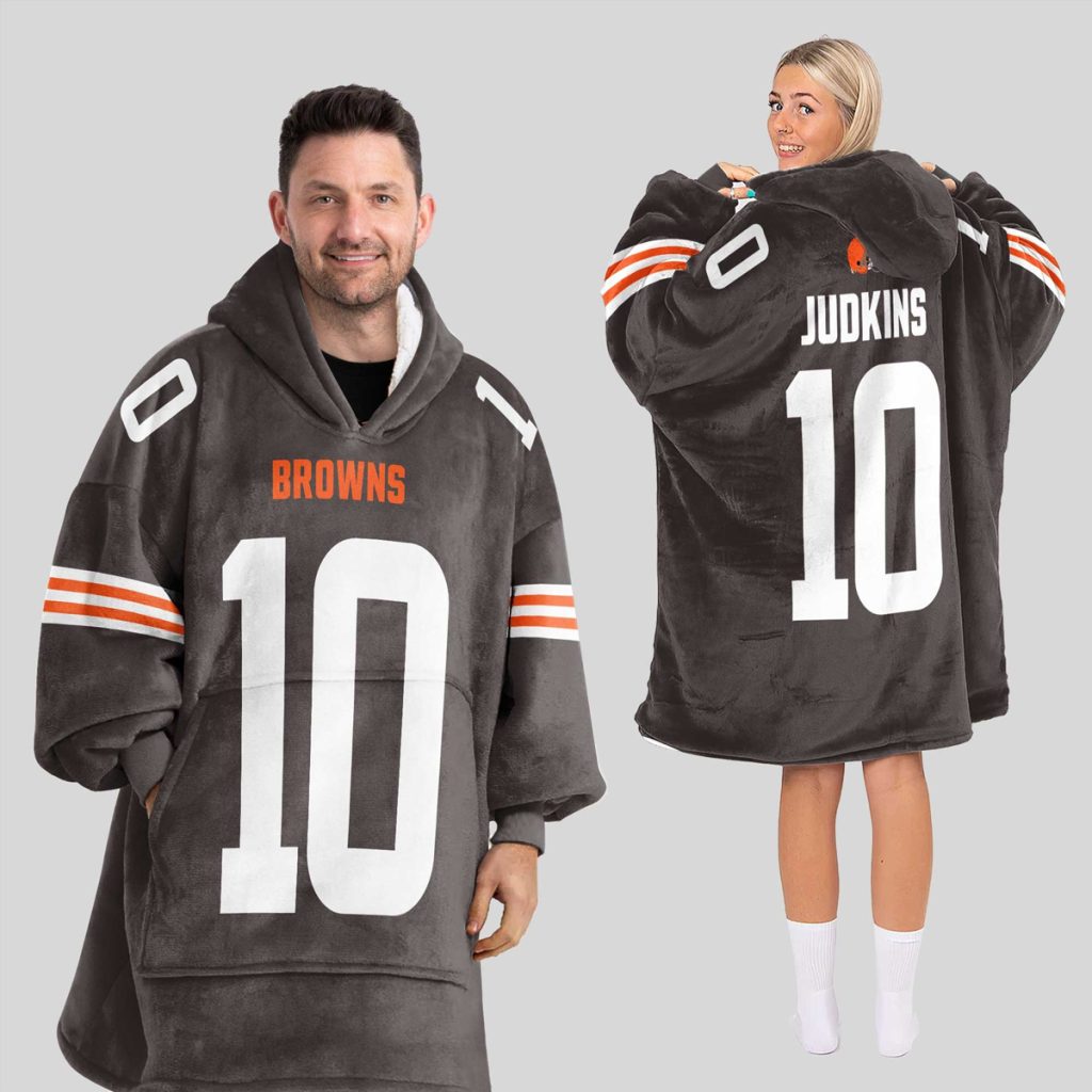 Judkins 10 Browns Football Unisex Blanket Hoodie 1
