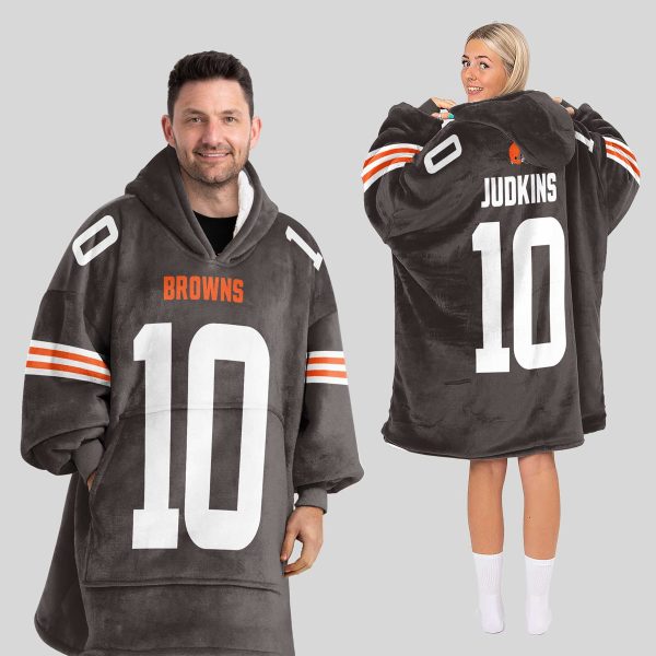 Judkins 10 Browns Football Unisex Blanket Hoodie 1