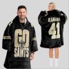 Kamara 41 Saints Football Unisex Blanket Hoodie 1
