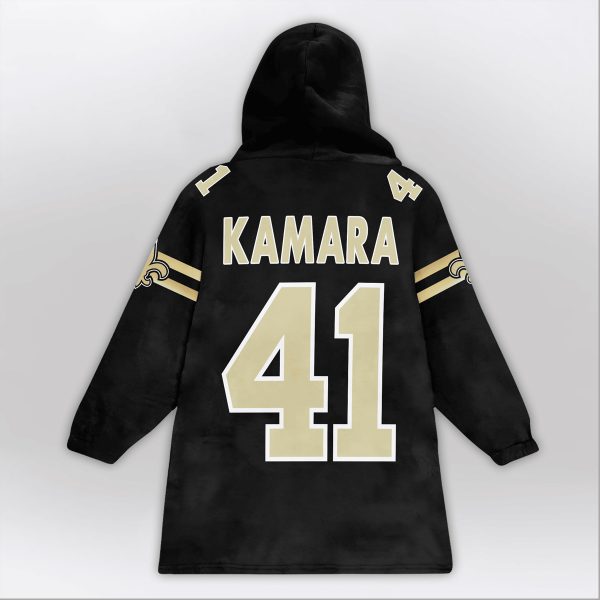 Kamara 41 Saints Football Unisex Blanket Hoodie 2