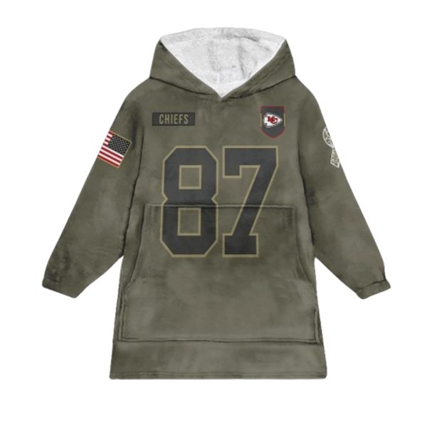 Kelce 87 Chiefs Football Blanket Hoodie