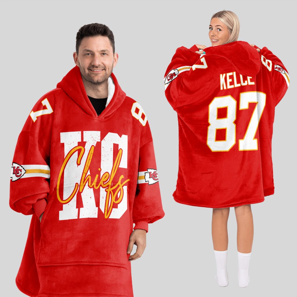 Kelce 87 Chiefs Football Unisex Blanket Hoodie 1 Kelce 87 Chiefs Football Unisex Blanket Hoodie 1