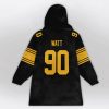 Killa Watt 90 Pittsburgh Football Unisex Blanket Hoodie 2