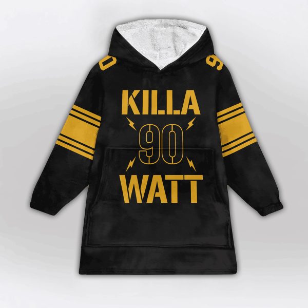 Killa Watt 90 Pittsburgh Football Unisex Blanket Hoodie
