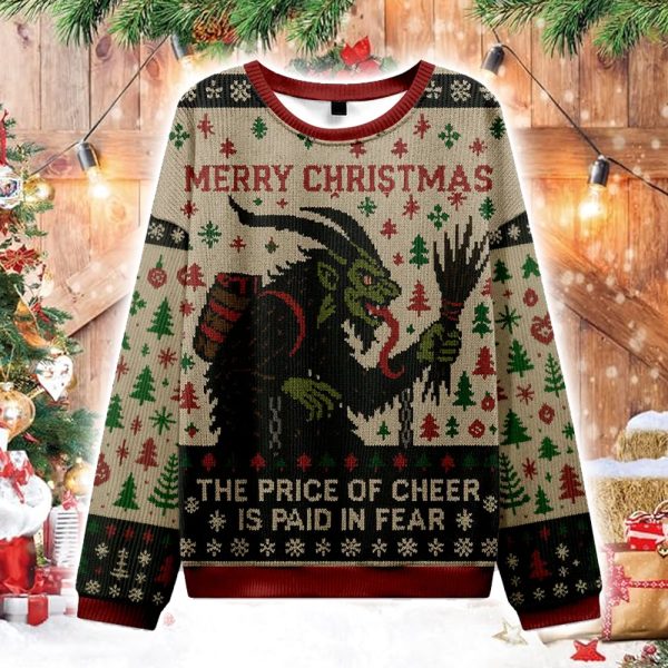 Krampus The Price Of Cheer Is Paid In Fear Christmas Ugly Sweater