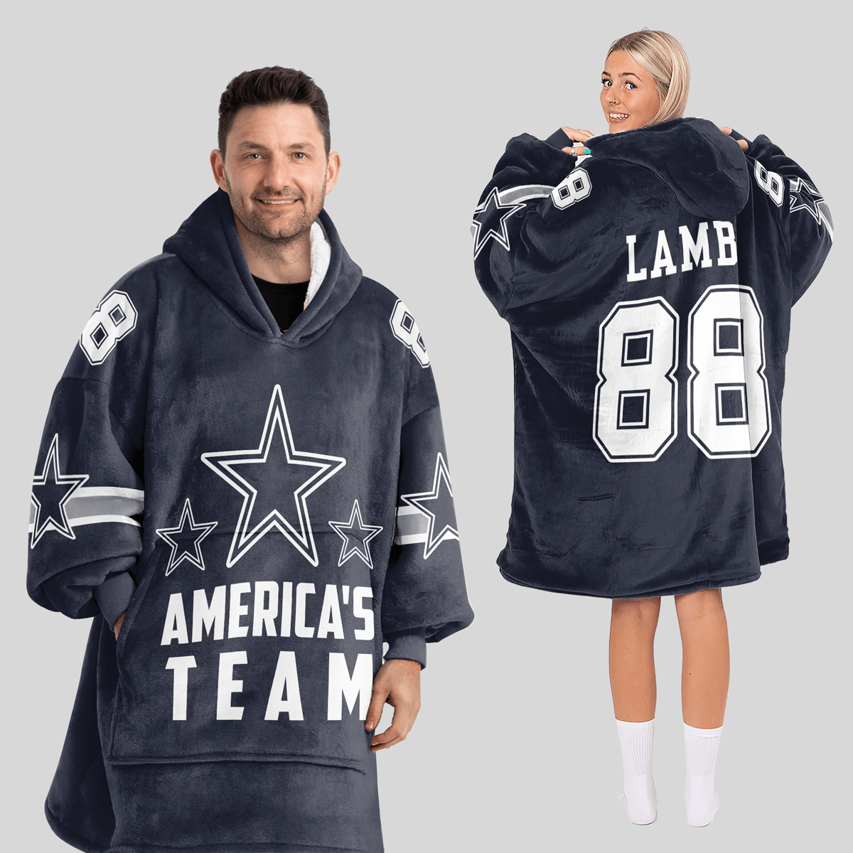 Lamb 88 Cowboys Football Unisex Blanket Hoodie