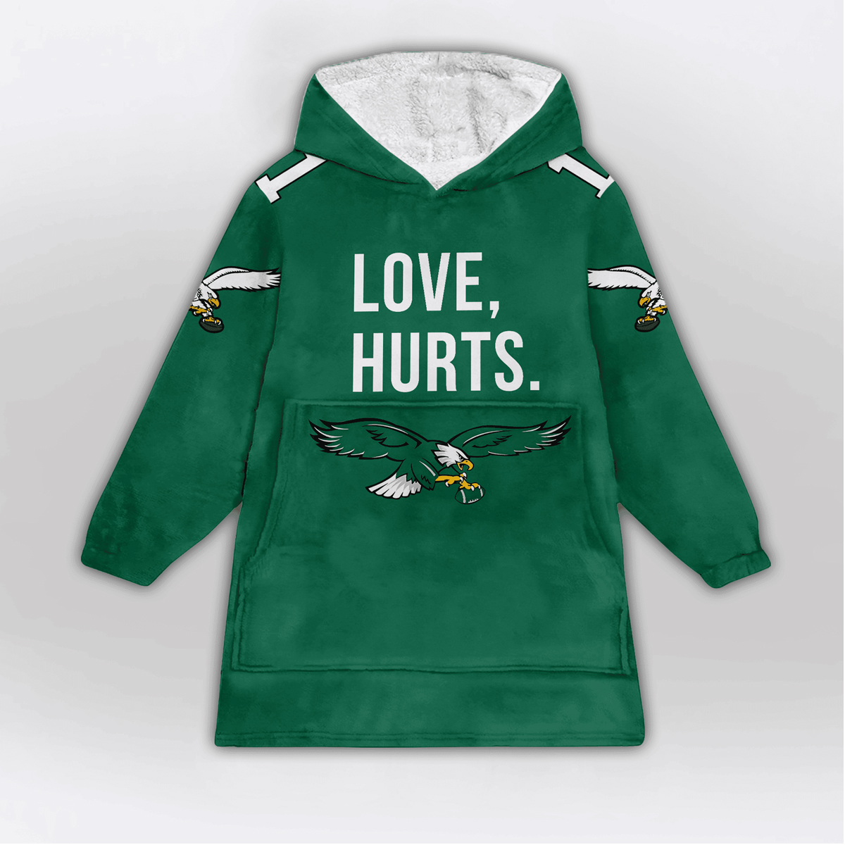 Love Hurts 1 Eagles Football Unisex Blanket Hoodie