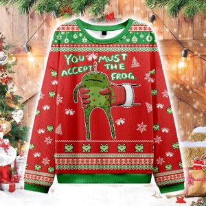 Accept Japanese Frog Christmas Ugly Sweater
