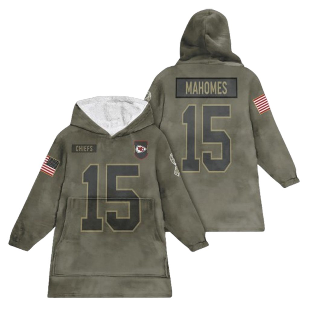 Mahomes 15 Chiefs Football Blanket Hoodie 1