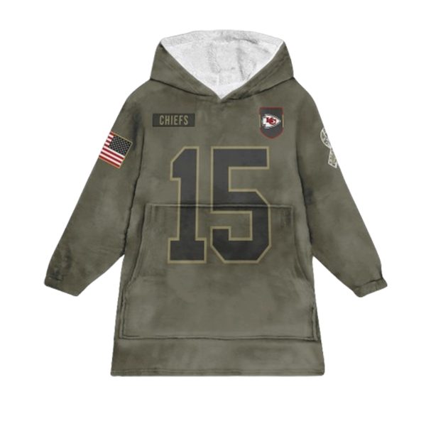 Mahomes 15 Chiefs Football Blanket Hoodie