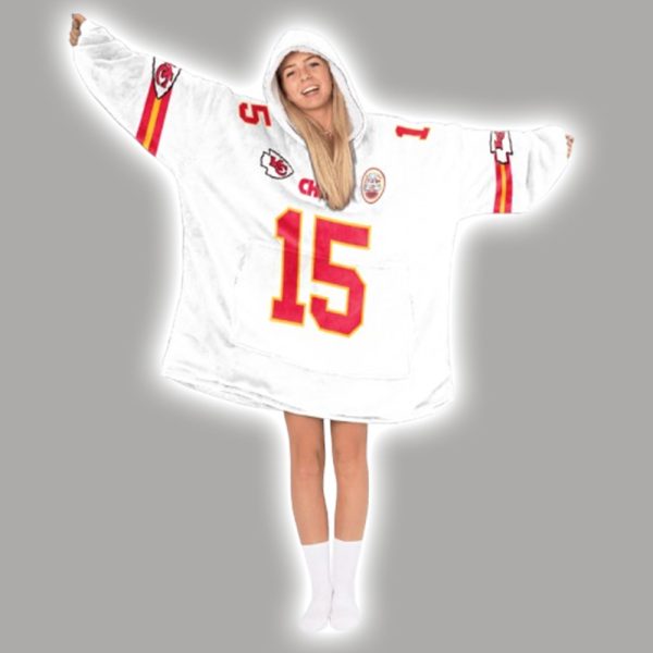 Mahomes 15 Chiefs Football Unisex Blanket Hoodie 2