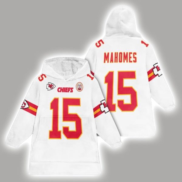 Mahomes 15 Chiefs Football Unisex Blanket Hoodie