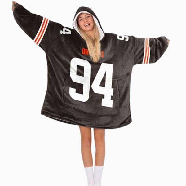 Mason Graham 94 Cleveland Football Unisex Blanket Hoodie