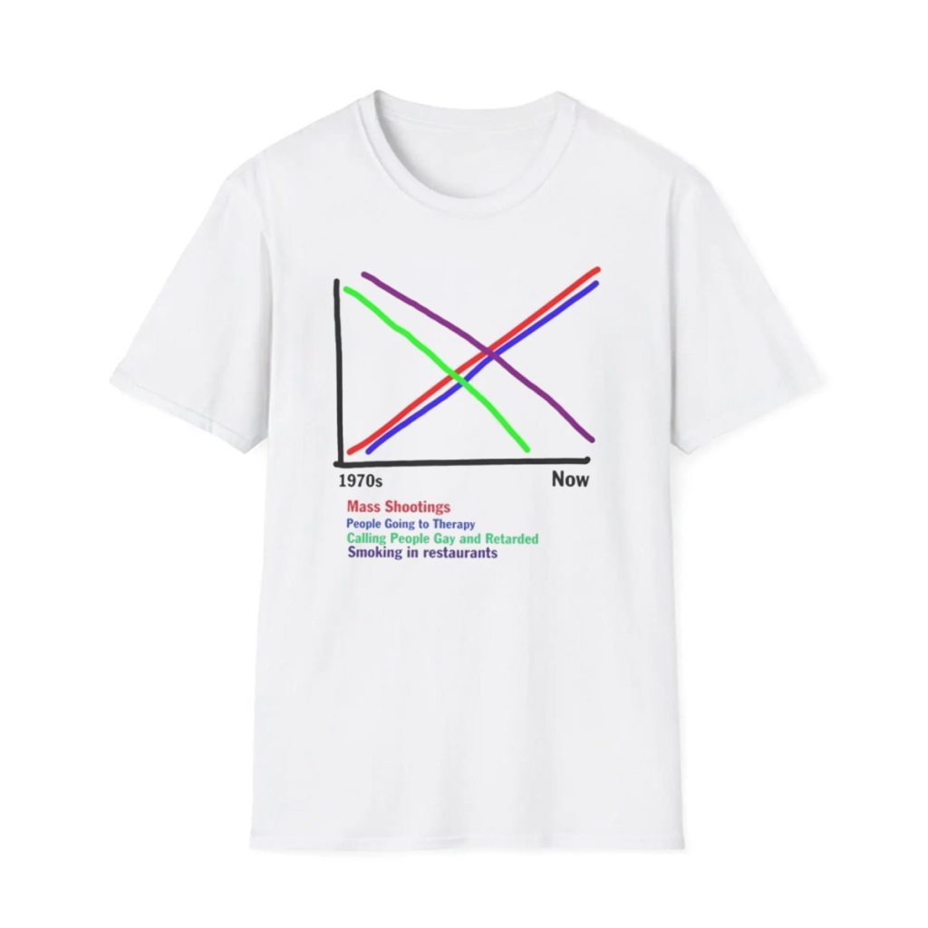 Mass Shootings Vs Therapy 1970S Vs Now Chart Shirt