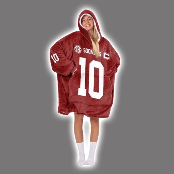 Mateer 10 Oklahoma Football Unisex Blanket Hoodie