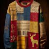 Mens Casual Musical Note Christmas Party Art Sweatshirt