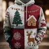 Mens Christmas Print Oversized Drop Shoulder Hoodie