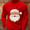 Mens Christmas Santa Claus Art Round Neck Sweatshirt
