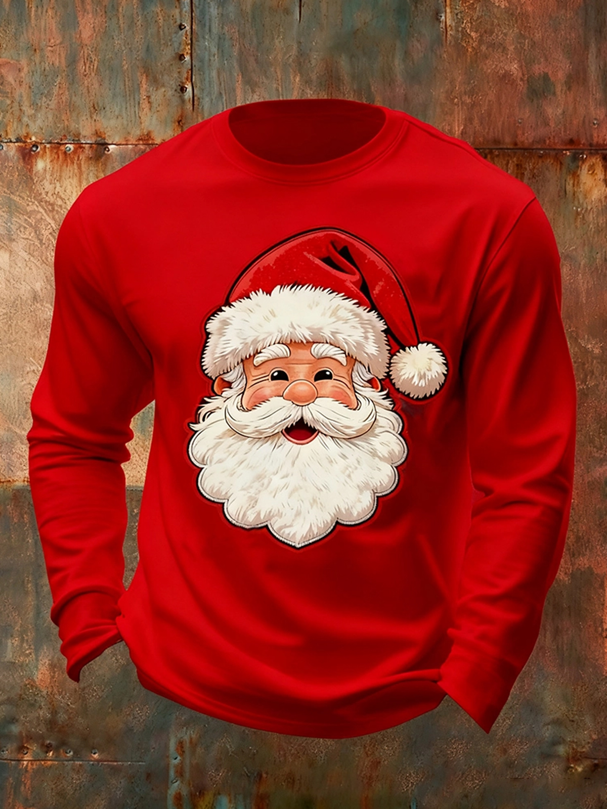 Men's Christmas Santa Claus Art Round Neck Sweatshirt